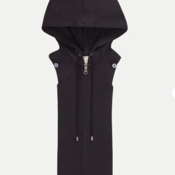 NWT Veronica Beard Hoodie Dickey Black Drawstring Dickey Current NWT 175 Black - Picture 1 of 3